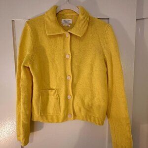 TOAST Wool Cotton Collared Cardigan | Solar Yellow